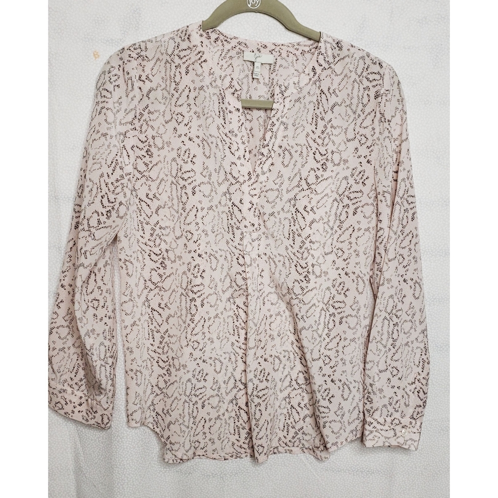 Joie Peterson B Pink Silk Snake Skin Print Top XS - Picture 5 of 8